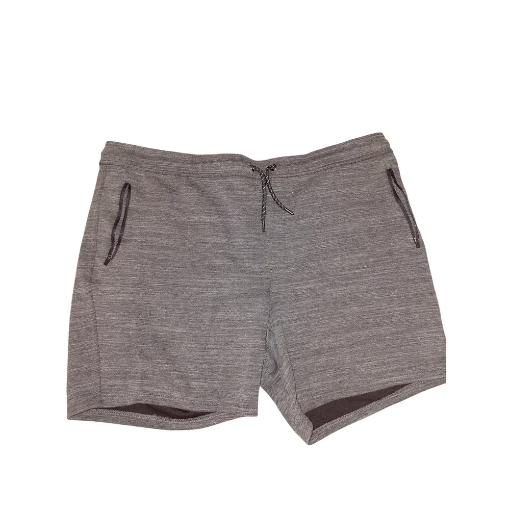 Urban Pipeline Mens Heather Gray Knit Shorts Size 42 Elastic Waist Zip Pockets